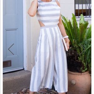 Mura Stripe Linen Jumpsuit
